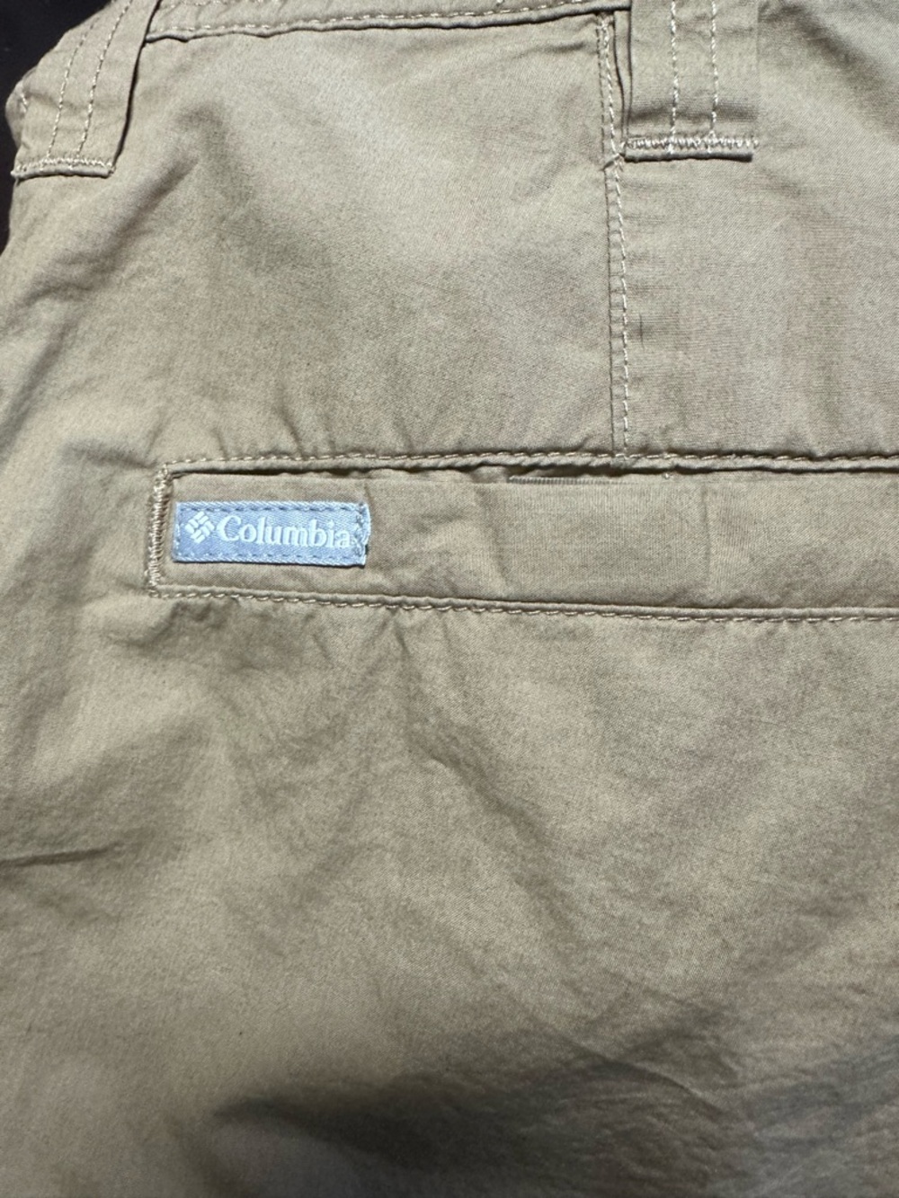 Columbia Khaki Shorts with Orange Waistband Accent - Picture 4 of 5